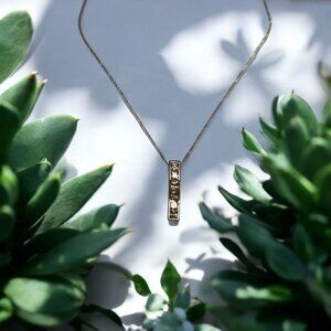 Sterling Silver Women's Necklace With Yellow CZ Pendant, 18" Cable Chain